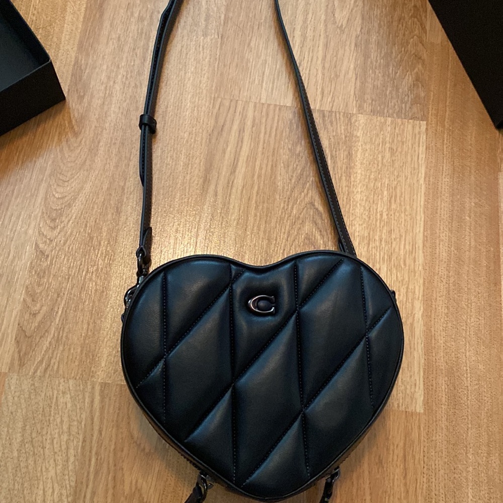 Coach quilted heart crossbody